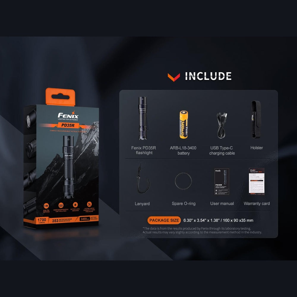 Fenix PD35R Compact Rechargeable Tactical Flashlight
