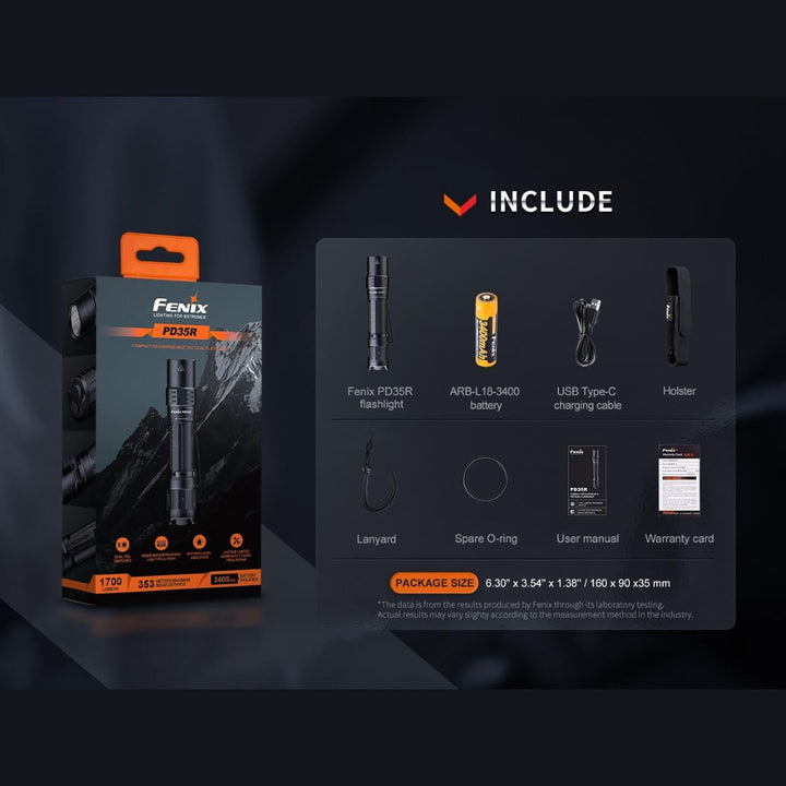 Fenix PD35R Compact Rechargeable Tactical Flashlight