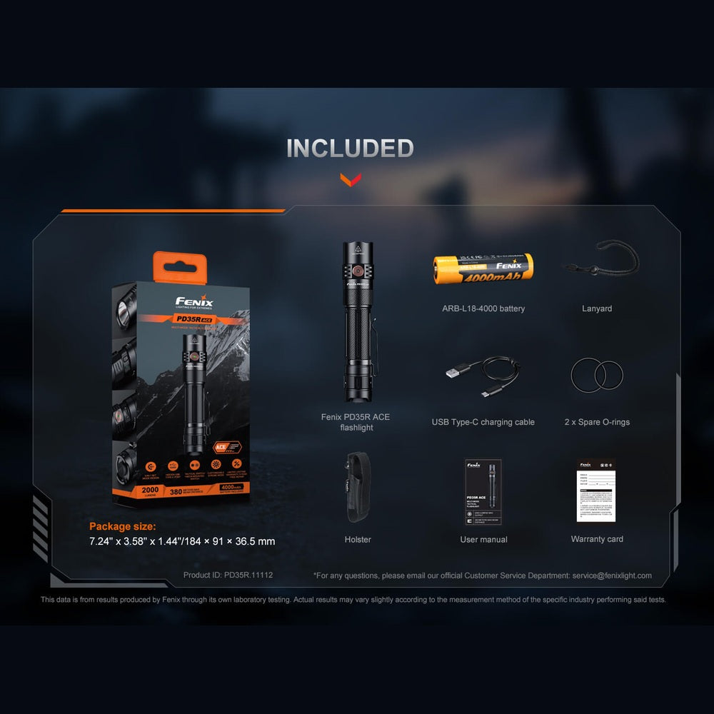 Fenix PD35R ACE Multi-mode Tactical Flashlight + FREE CL01 Mini Lantern