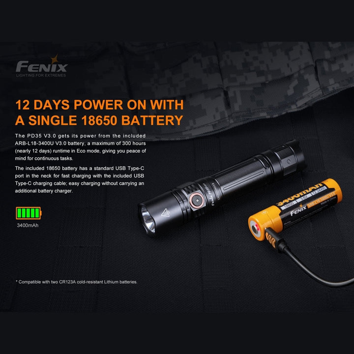 Fenix PD35 V3.0 Everyday Carry Flashlight - 1700 Lumens