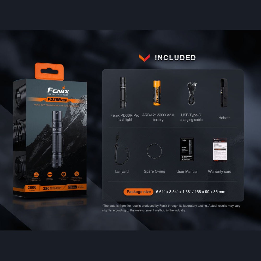 Fenix PD36R Pro 2800 Lumen Flashlight + FREE E03R V2 Keychain Light