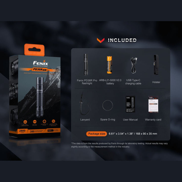 Fenix PD36R Pro 2800 Lumen Flashlight + FREE E03R V2 Keychain Light