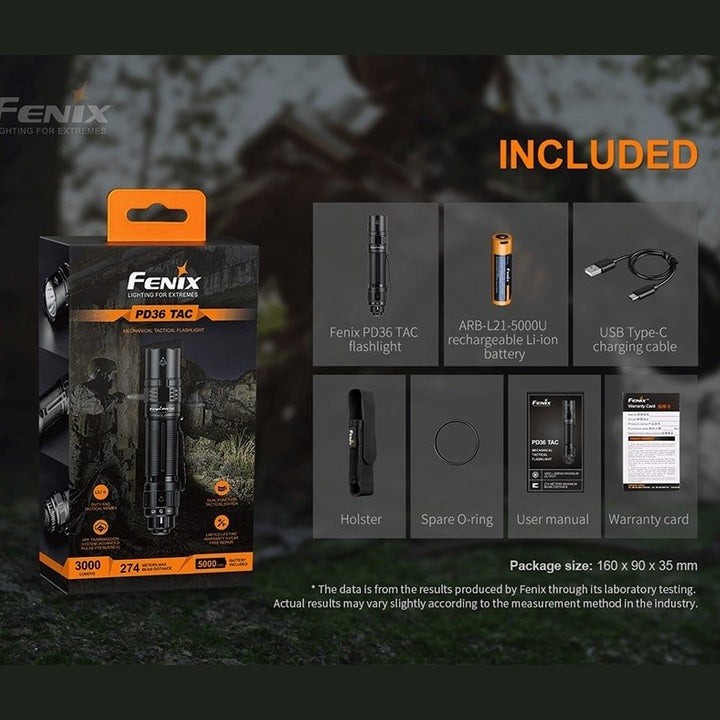 Fenix PD36 TAC Tactical Flashlight - 3000 Lumens
