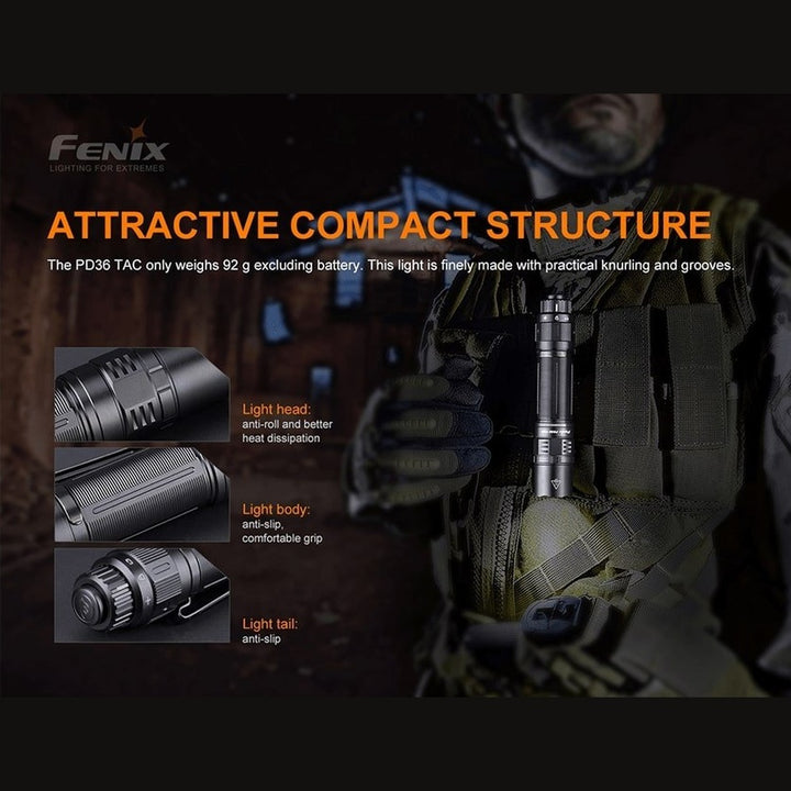 Fenix PD36 TAC Tactical Flashlight - 3000 Lumens