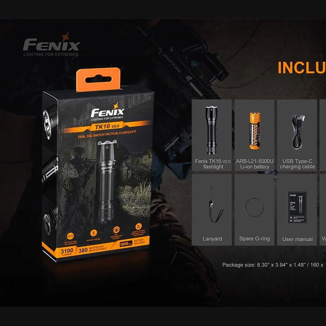 Fenix TK16 V2.0 Tactical Flashlight - 3100 Lumens