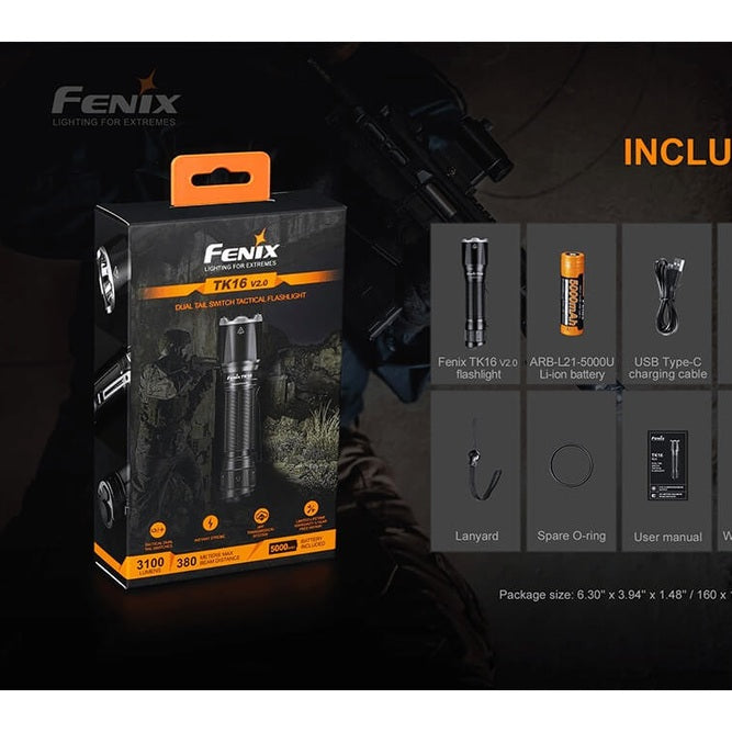Fenix TK16 V2.0 Tactical Flashlight - 3100 Lumens