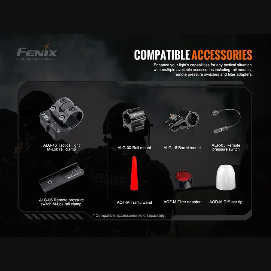 Fenix TK20R V2.0 Rechargeable Flashlight with FREE T5 Tactical Pen (optional)