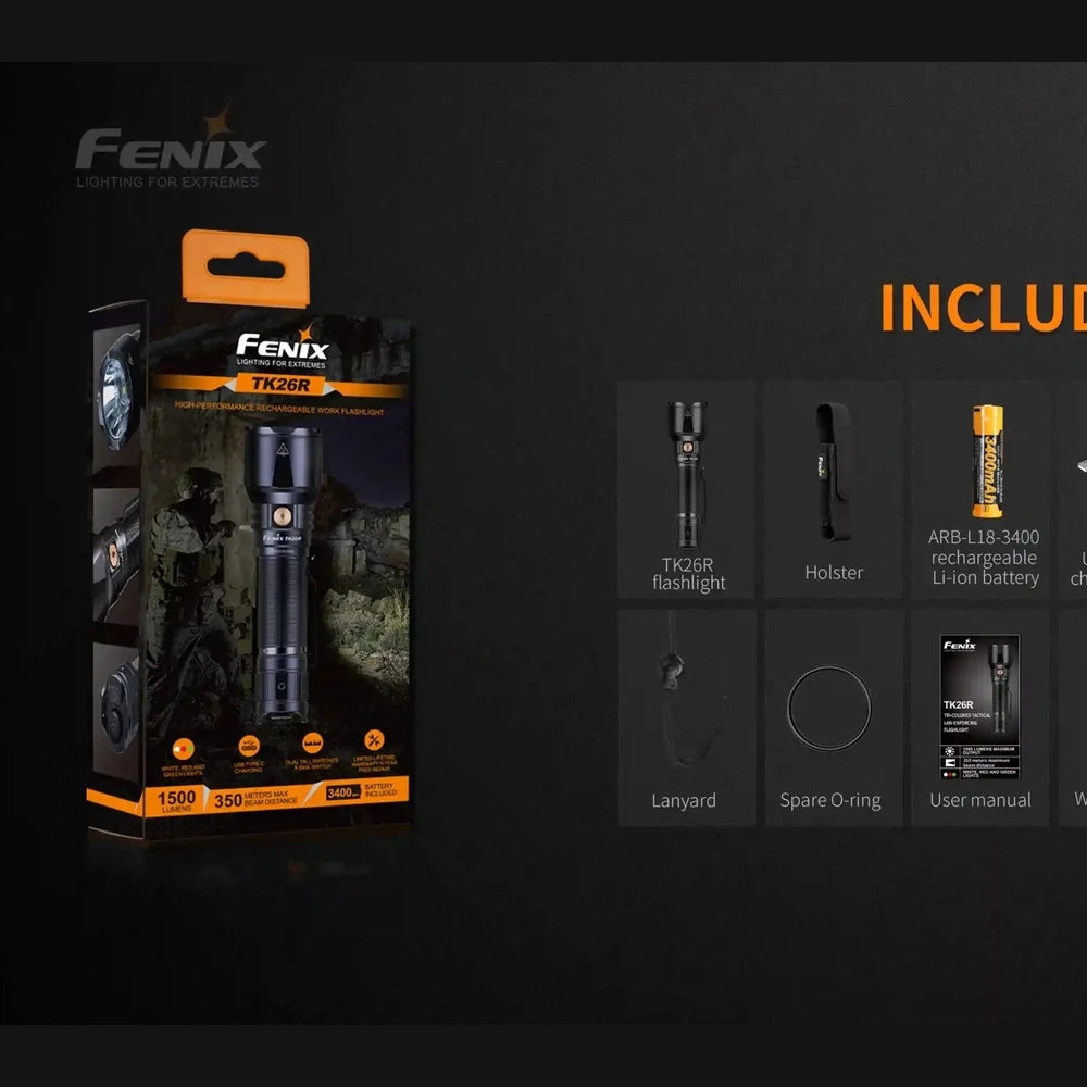Fenix TK26R Tactical LED Flashlight - 1500 Lumens