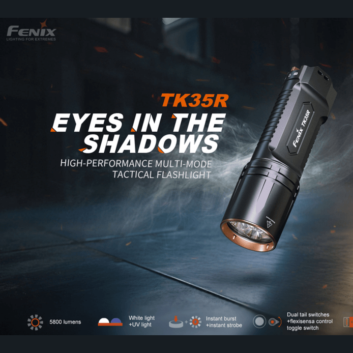 Fenix TK35R Rechargeable High-Performance Tactical Flashlight with UV Output