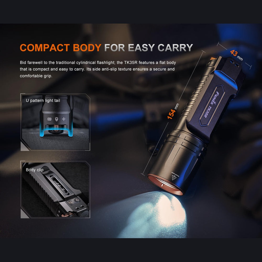 Fenix TK35R Rechargeable High-Performance Tactical Flashlight with UV Output