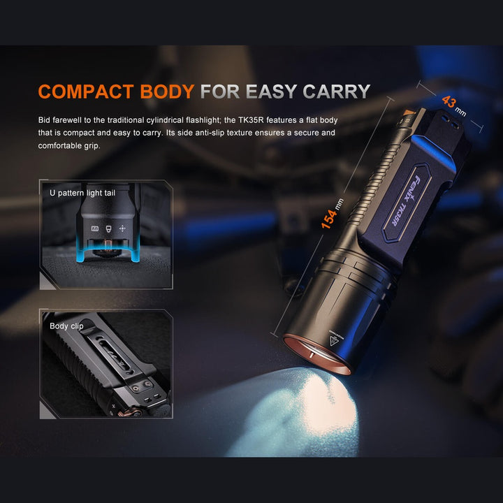 Fenix TK35R Rechargeable High-Performance Tactical Flashlight with UV Output