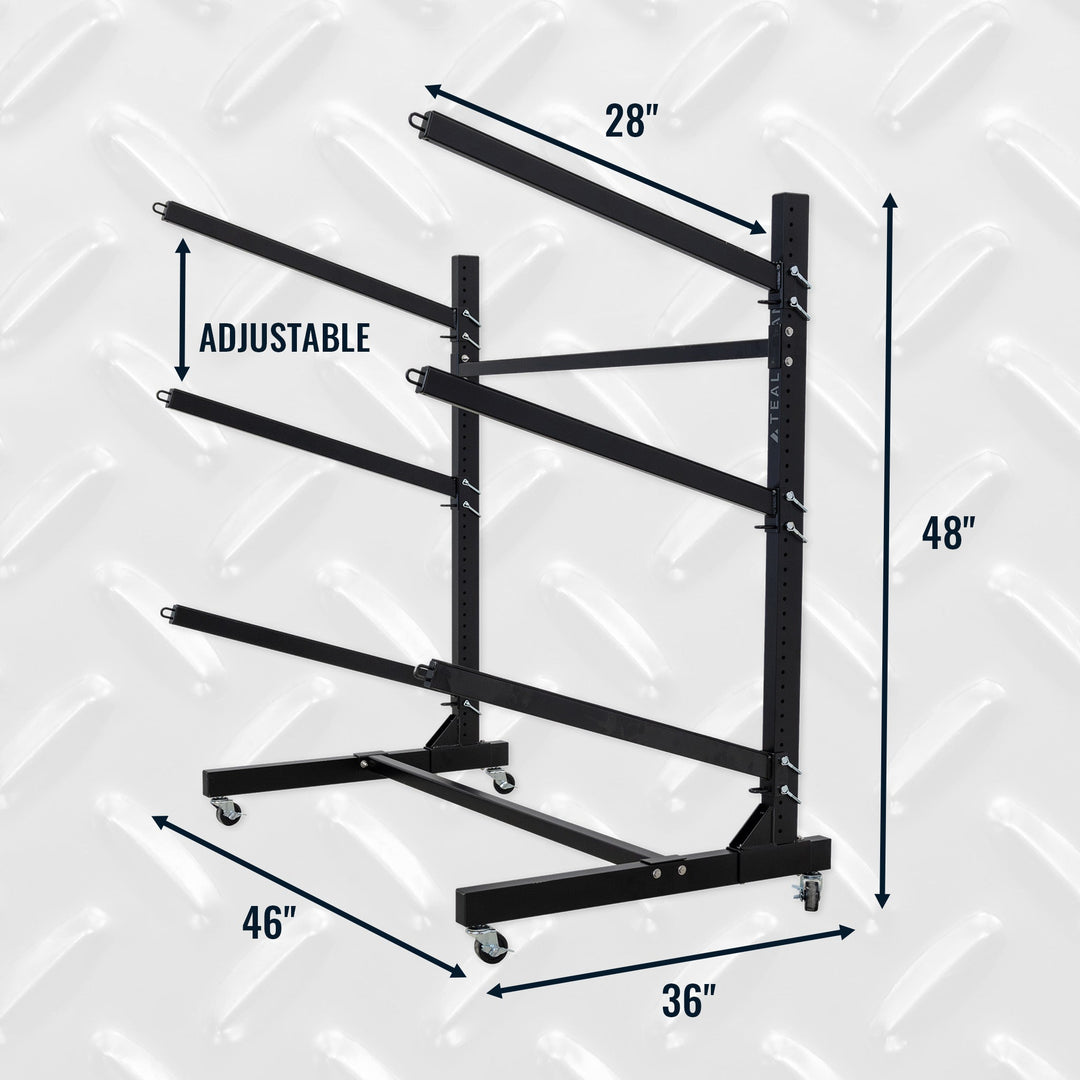 Wheeled Kayak Storage Rack with 3 Levels and Wheels