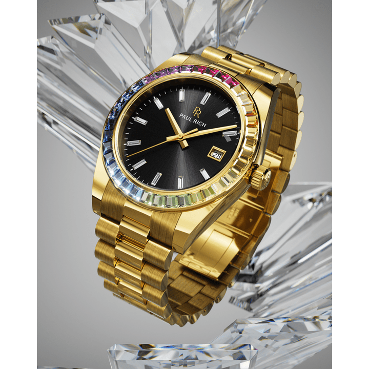 Limited Rainbow Legacy Gold Watch - Vibrant Style and Precision