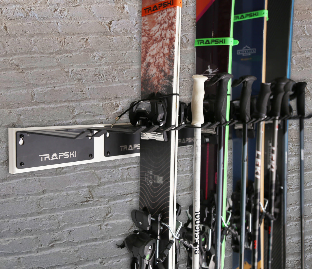 TRAPAWAY Wall Rack | Garage Organizer for Yard Tools, Gear & Equipment | Holds Skis or Snowboard by Bindings | Aluminum | No Moving Parts to break or pinch points