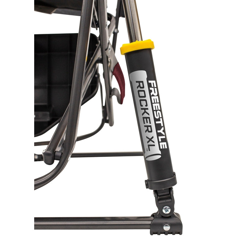 GCI Outdoor Freestyle Rocker XL Portable Folding Rocking Chair, Outdoor Camping Chair with Side Table, Aluminum