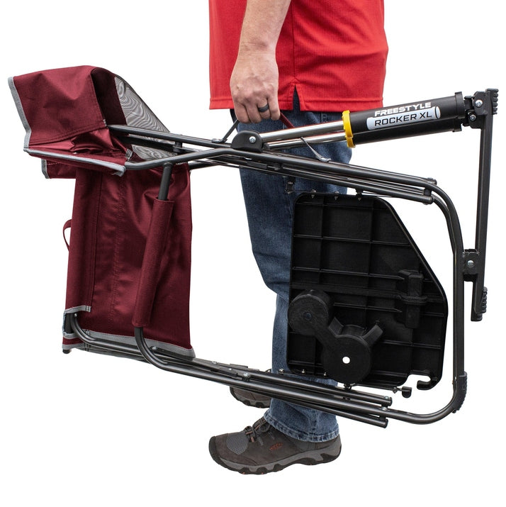 GCI Outdoor Freestyle Rocker XL Portable Folding Rocking Chair, Outdoor Camping Chair with Side Table, Aluminum