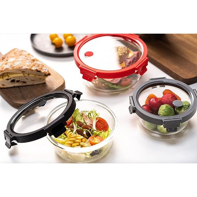 Glass Containers & Lids - Round
