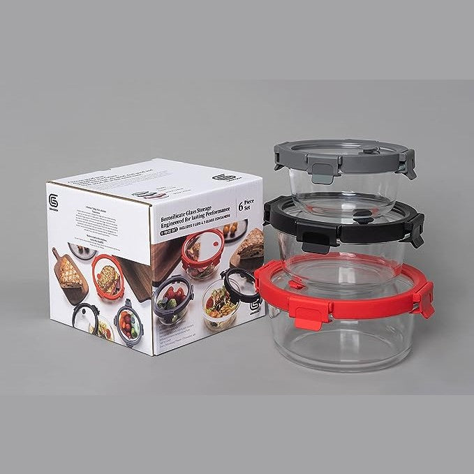 Glass Containers & Lids - Round