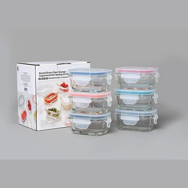 Mini Glass Container Set - Rectangular
