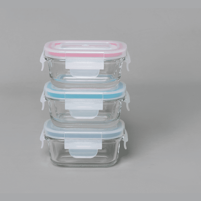 Mini Glass Container Set - Rectangular