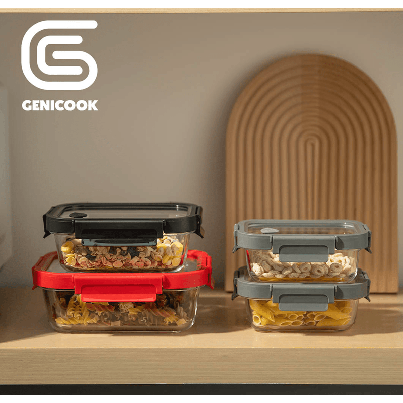 Glass Containers & Lids - Rectangular