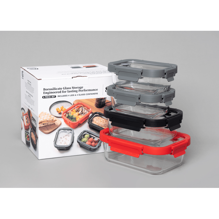 Glass Containers & Lids - Rectangular