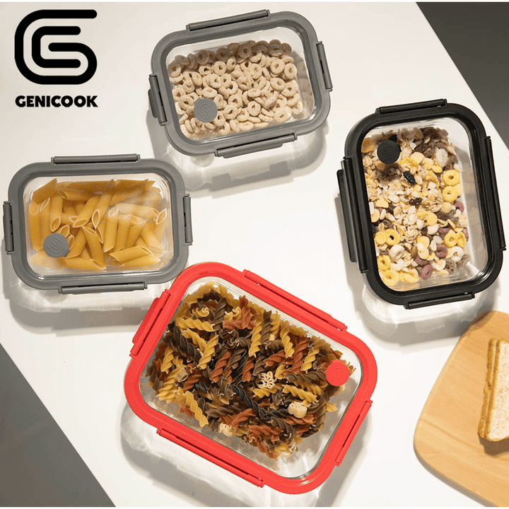 Glass Containers & Lids - Rectangular
