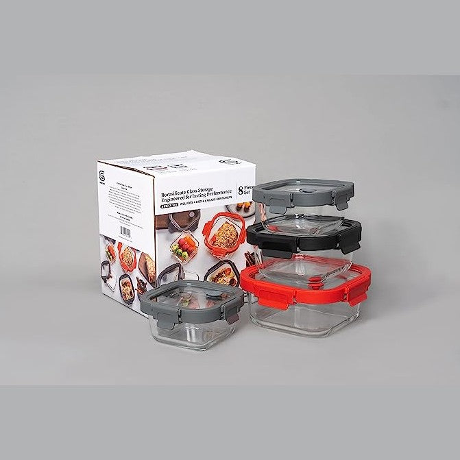 Glass Containers & Lids - Square