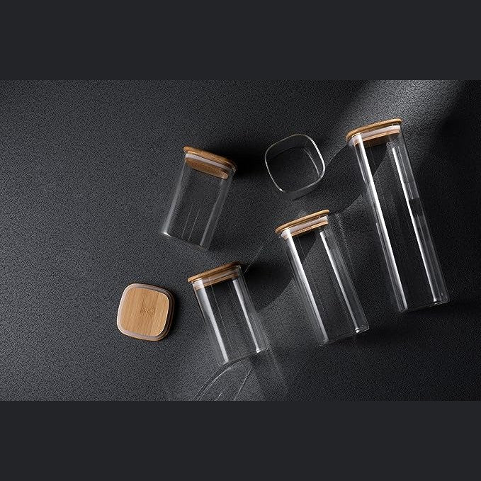 Glass Canister Set & Bamboo Lid