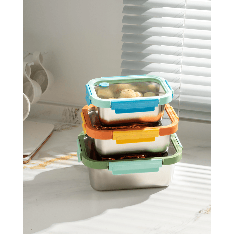 Multicolor Microwave Safe Stainless Steel Set