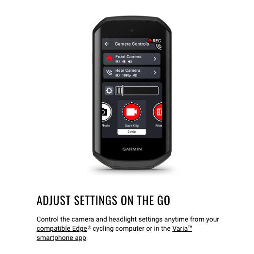 Garmin Varia Vue Light & Camera