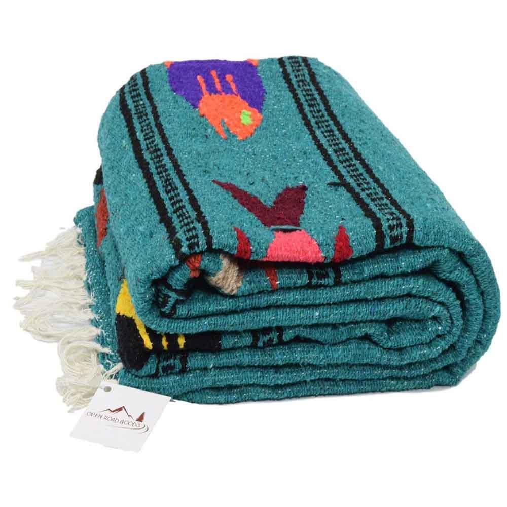 West Path Midnight Teal Baja Fish Yoga Blanket