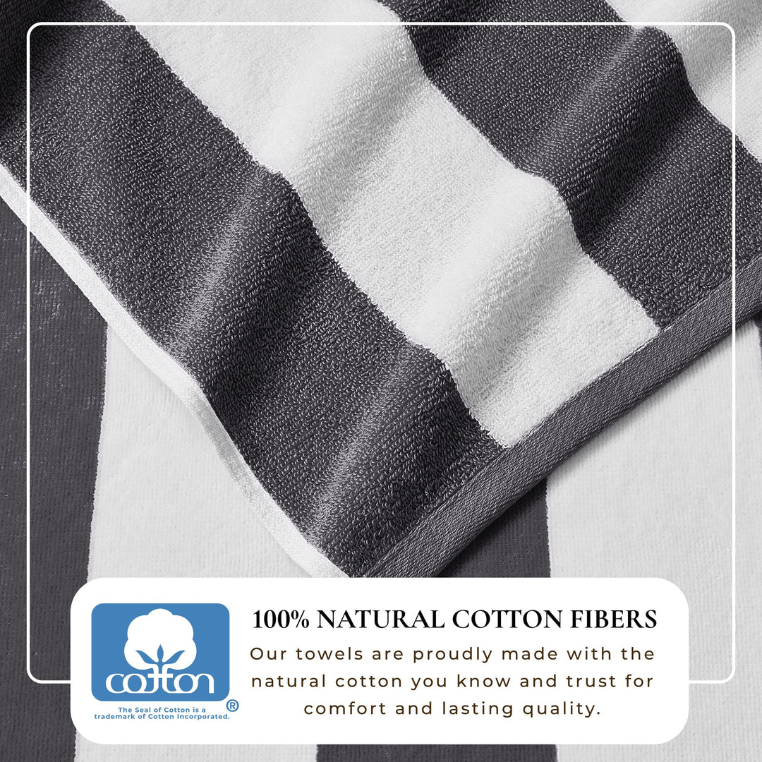 Cotton Velour Cabana Beach Towel - Novia Collection