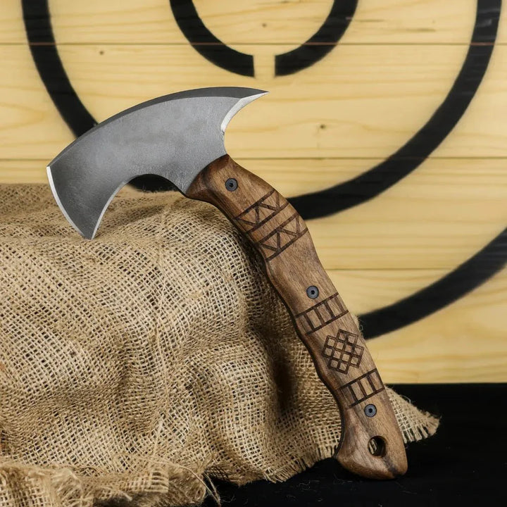 AncientSmithy Hand crafted tomahawk "Tahkala" with tribal engraving