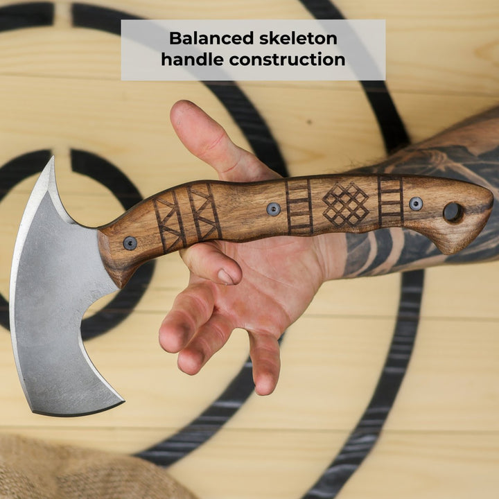 AncientSmithy Hand crafted tomahawk "Tahkala" with tribal engraving