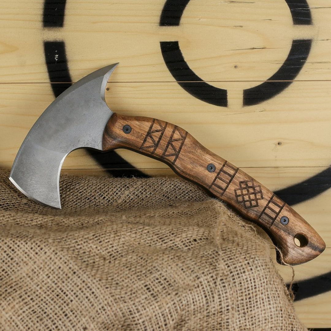 AncientSmithy Hand crafted tomahawk "Tahkala" with tribal engraving