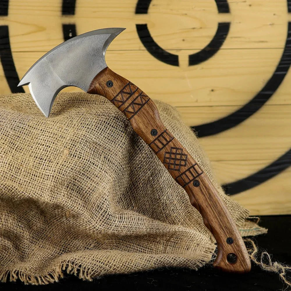 AncientSmithy Hand forged tomahawk "Tarakon" with tribal engraving