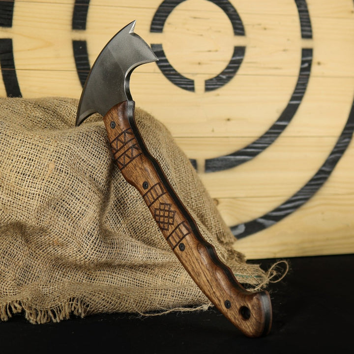 AncientSmithy Hand forged tomahawk "Tarakon" with tribal engraving