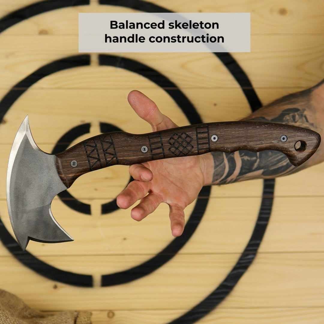 AncientSmithy Handcrafted tomahawk "Takoda" with tribal engraving