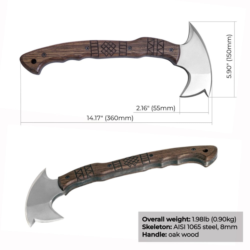 AncientSmithy Handcrafted tomahawk "Takoda" with tribal engraving