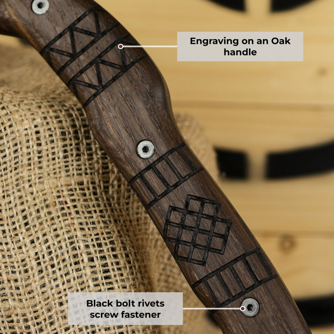 AncientSmithy Handcrafted tomahawk "Takoda" with tribal engraving