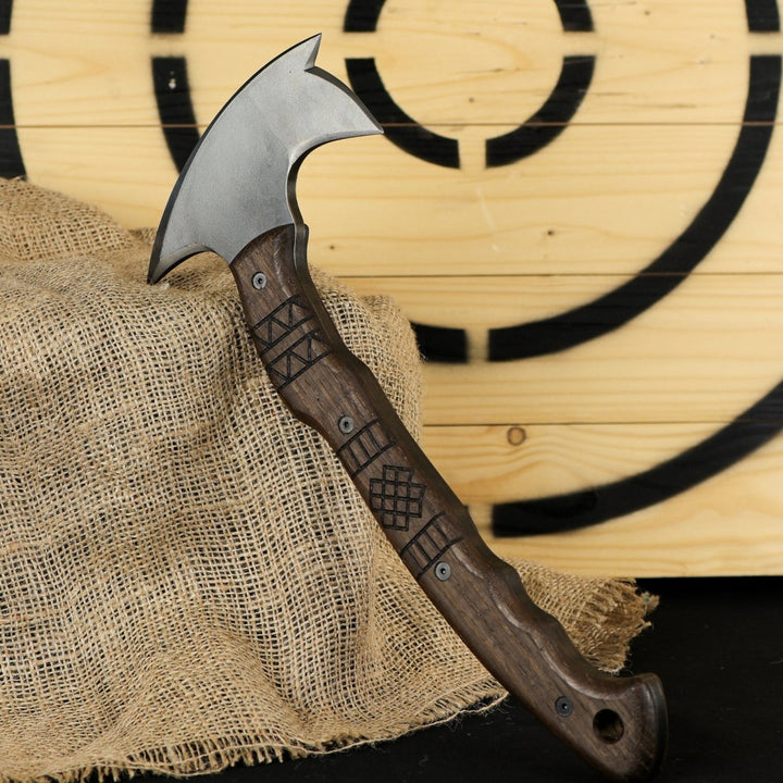 AncientSmithy Handcrafted tomahawk "Takoda" with tribal engraving