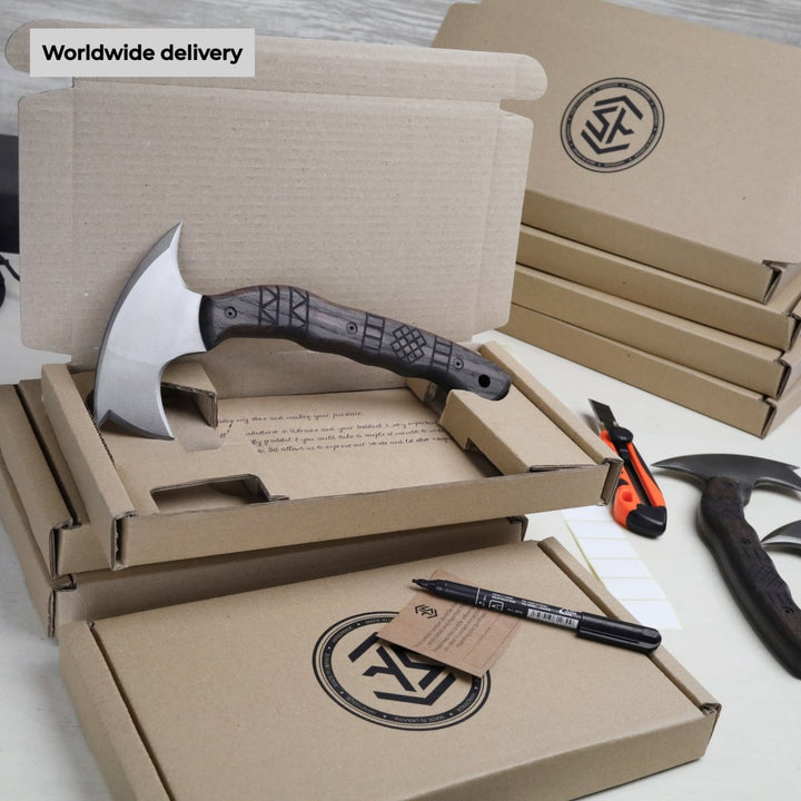 AncientSmithy Handmade tomahawk "Dakuri" with tribal engraving