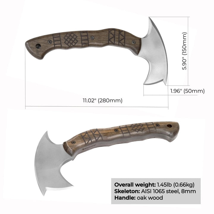 AncientSmithy Handmade tomahawk "Dakuri" with tribal engraving