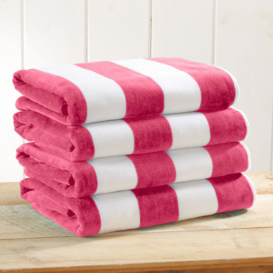 Cotton Velour Cabana Beach Towel - Novia Collection
