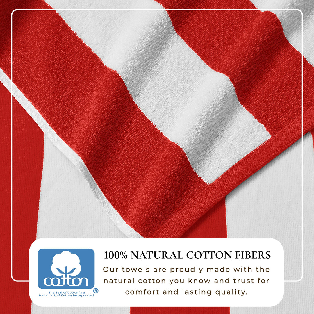 Cotton Velour Cabana Beach Towel - Novia Collection