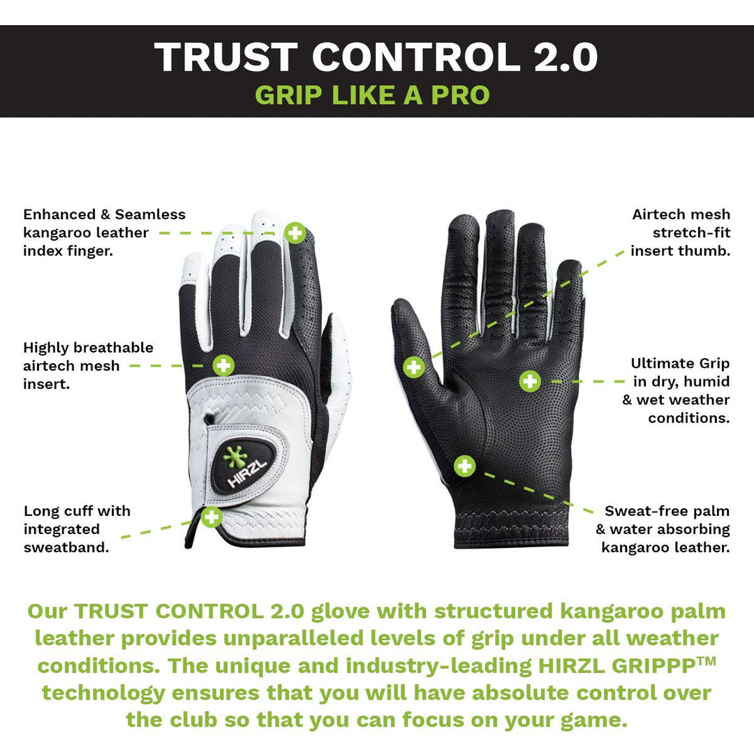 HIRZL Trust Control 2.0 - Golf Gloves - White / Black