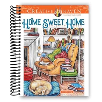 Creative Haven Home Sweet Home Coloring Book Spiral Bound