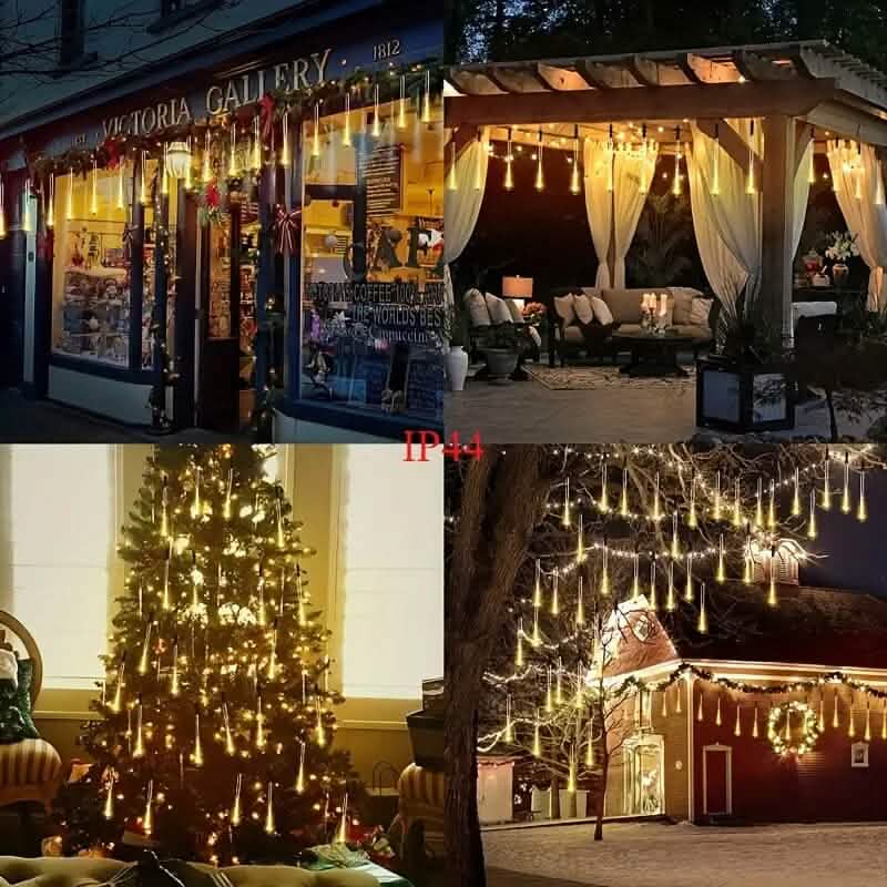 Icicle Snowfall Meteor Shower Lights for Outdoor Decor