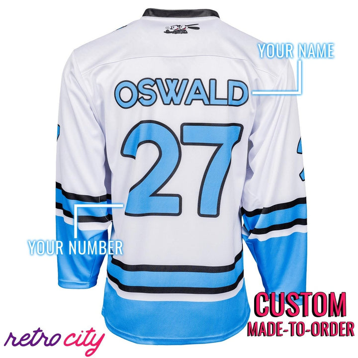 Custom Lucky Rabbits Oswald Hockey Jersey